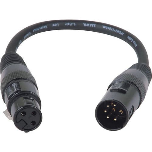 DMX 5-pin M to 3-pin Adapter F