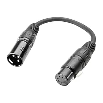 DMX 3-pin M to 5-pin Adapter F